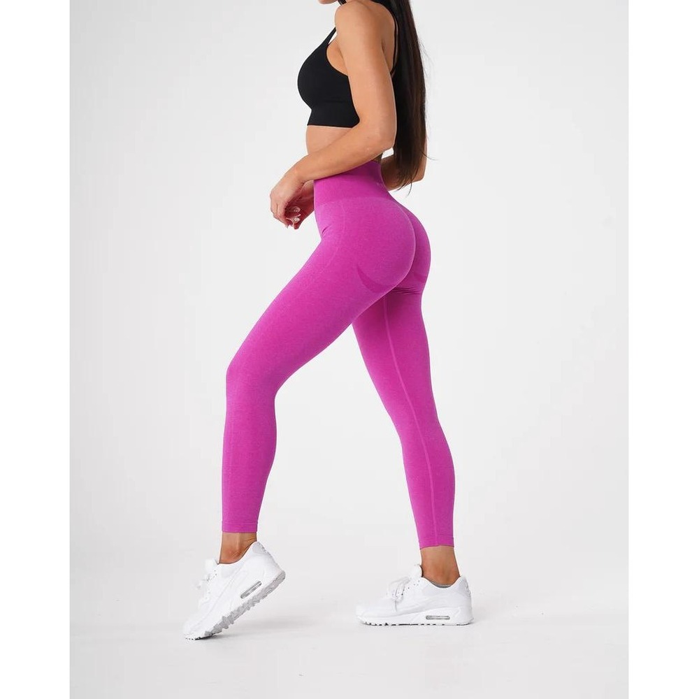 NVGTN Pink Seamless Leggings High‎ Waist Tummy Control Gym Fitness Purple S